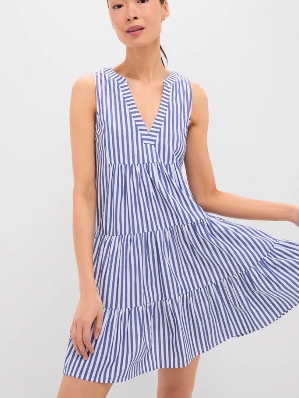 Tuckernuck POMANDER PLACE Kenzo Blue White Striped Tiered Dress